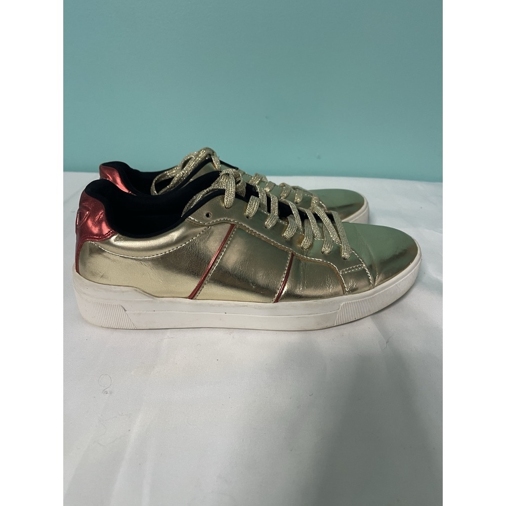 Aldo Metallic Rose Gold Lace Up Women's Designer Sneakers US Size‎ 7 S-437